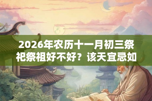 2026年农历十一月初三祭祀祭祖好不好？该天宜忌如何？
