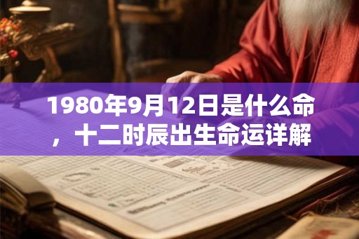 1980年9月12日是什么命，十二时辰出生命运详解
