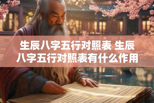 生辰八字五行对照表 生辰八字五行对照表有什么作用