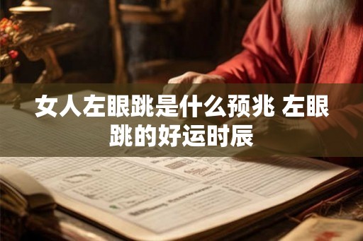 女人左眼跳是什么预兆 左眼跳的好运时辰 女人左眼跳是什么预兆 左眼跳的好运时辰