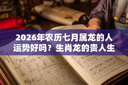 2026年农历七月属龙的人运势好吗?生肖龙的贵人生肖 2026年农历七月属龙的人运势好吗?生肖龙的贵人生肖