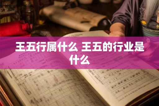 王五行属什么 王五的行业是什么