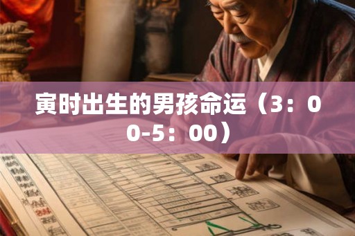 寅时出生的男孩命运（3：00-5：00）