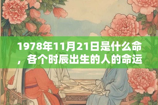 1978年11月21日是什么命，各个时辰出生的人的命运