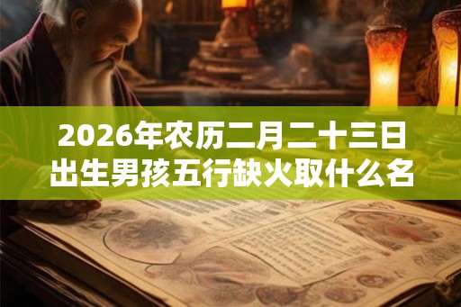 2026年农历二月二十三日出生男孩五行缺火取什么名字好？