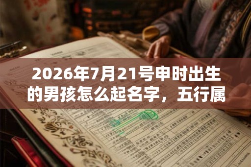 2026年7月21号申时出生的男孩怎么起名字，五行属什么