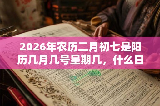 2026年农历二月初七是阳历几月几号星期几，什么日子？
