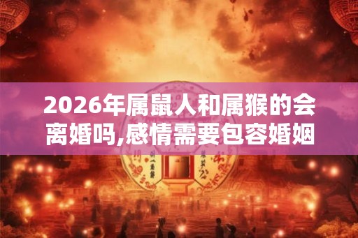 2026年属鼠人和属猴的会离婚吗,感情需要包容婚姻幸福