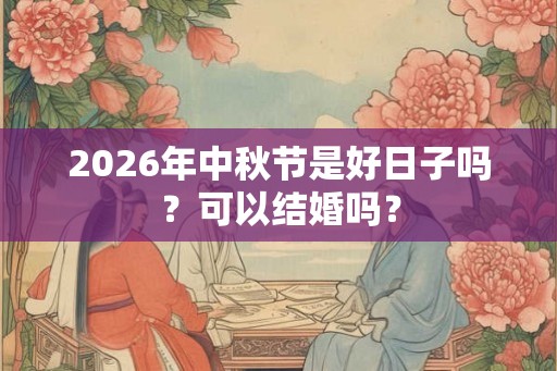 2026年中秋节是好日子吗？可以结婚吗？