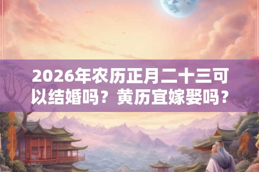 2026年农历正月二十三可以结婚吗?黄历宜嫁娶吗? 2026年农历正月二十三可以结婚吗?黄历宜嫁娶吗?