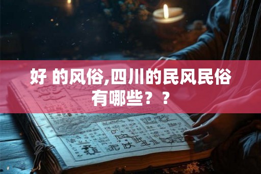 好 的风俗,四川的民风民俗有哪些？？