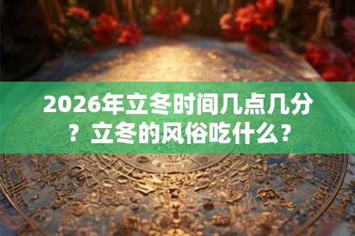 2026年立冬时间几点几分？立冬的风俗吃什么？