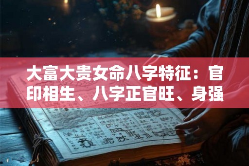 大富大贵女命八字特征:官印相生、八字正官旺、身强官星旺; 大富大贵女命八字特征:官印相生、八字正官旺、身强官星旺;