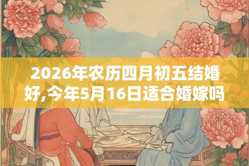2026年农历四月初五结婚好,今年5月16日适合婚嫁吗