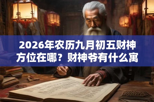 2026年农历九月初五财神方位在哪？财神爷有什么寓意？