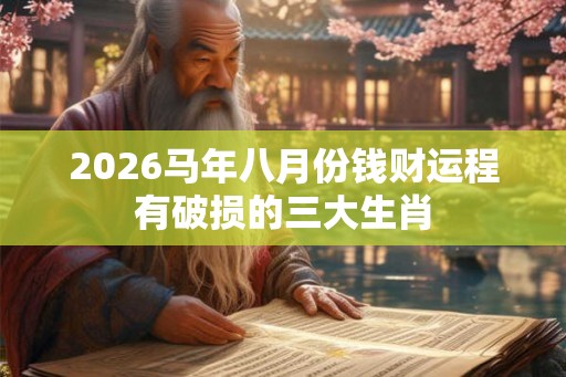 2026马年八月份钱财运程有破损的三大生肖