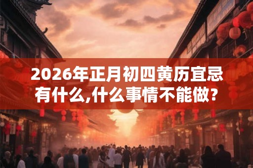 2026年正月初四黄历宜忌有什么,什么事情不能做？