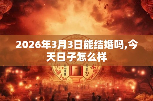 2026年3月3日能结婚吗,今天日子怎么样
