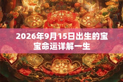 2026年9月15日出生的宝宝命运详解一生