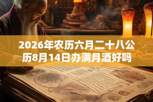 2026年农历六月二十八公历8月14日办满月酒好吗