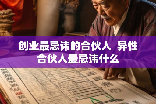 创业最忌讳的合伙人  异性合伙人最忌讳什么