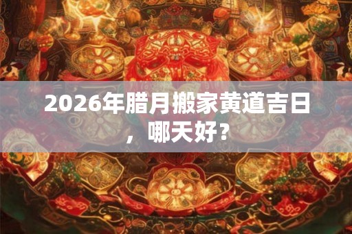 2026年腊月搬家黄道吉日，哪天好？