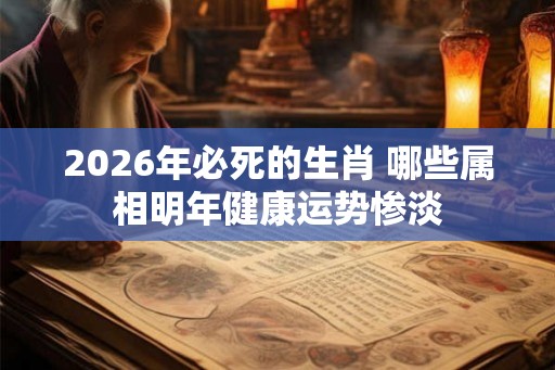 2026年必死的生肖 哪些属相明年健康运势惨淡