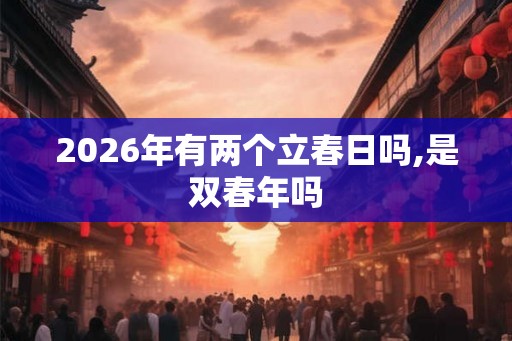 2026年有两个立春日吗,是双春年吗