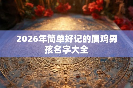 2026年简单好记的属鸡男孩名字大全