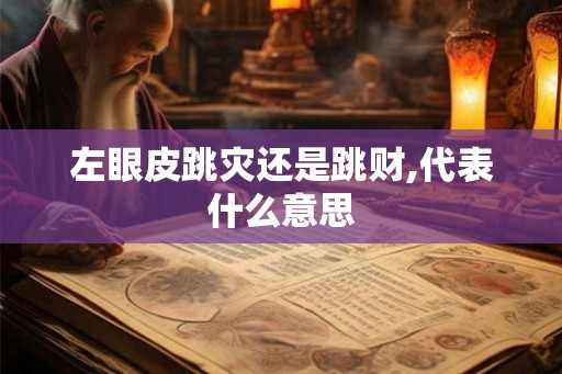 左眼皮跳灾还是跳财,代表什么意思
