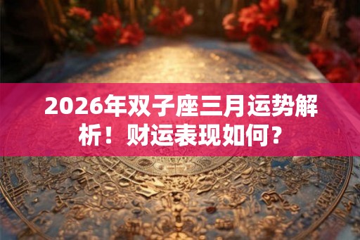 2026年双子座三月运势解析！财运表现如何？