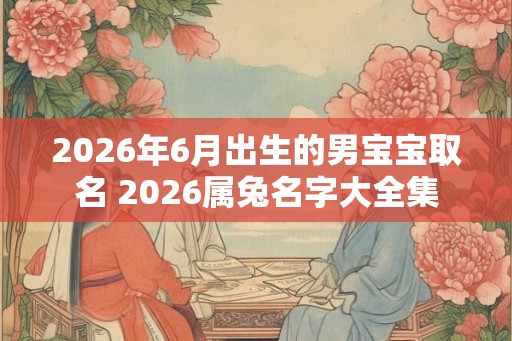 2026年6月出生的男宝宝取名 2026属兔名字大全集