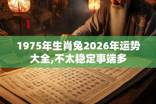 1975年生肖兔2026年运势大全,不太稳定事端多