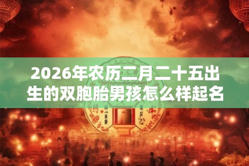 2026年农历二月二十五出生的双胞胎男孩怎么样起名字，五行属什么