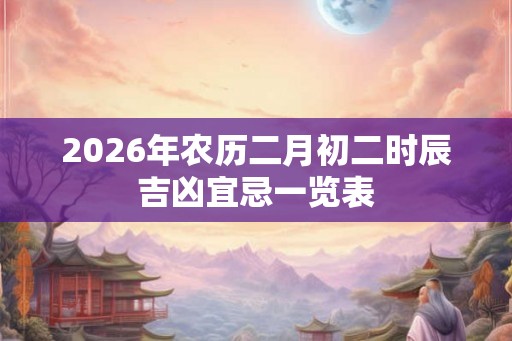 2026年农历二月初二时辰吉凶宜忌一览表 2026年农历二月初二时辰吉凶宜忌一览表