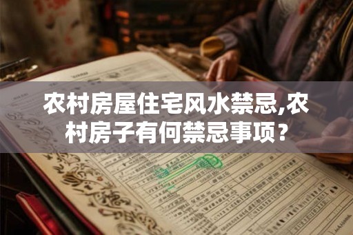 农村房屋住宅风水禁忌,农村房子有何禁忌事项？