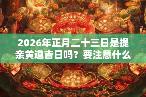 2026年正月二十三日是提亲黄道吉日吗？要注意什么？
