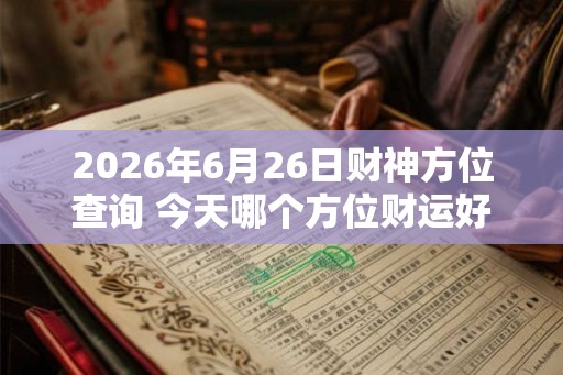 2026年6月26日财神方位查询 今天哪个方位财运好