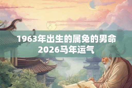 1963年出生的属兔的男命2026马年运气