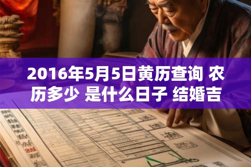 2016年5月5日黄历查询 农历多少 是什么日子 结婚吉时 2016年5月5日黄历查询 农历多少 是什么日子 结婚吉时