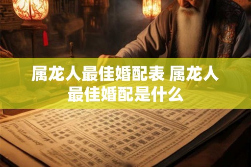 属龙人最佳婚配表 属龙人最佳婚配是什么 属龙人最佳婚配表 属龙人最佳婚配是什么