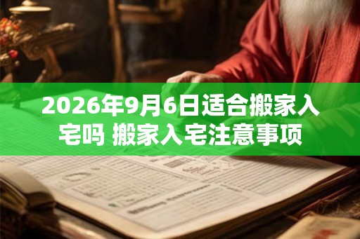 2026年9月6日适合搬家入宅吗 搬家入宅注意事项 2026年9月6日适合搬家入宅吗 搬家入宅注意事项