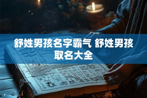 舒姓男孩名字霸气 舒姓男孩取名大全