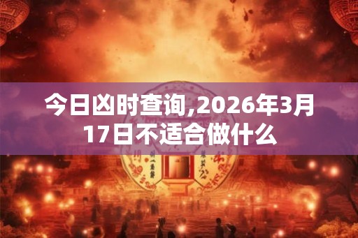 今日凶时查询,2026年3月17日不适合做什么