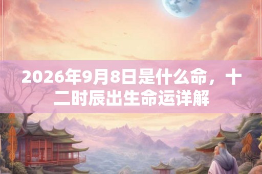 2026年9月8日是什么命，十二时辰出生命运详解