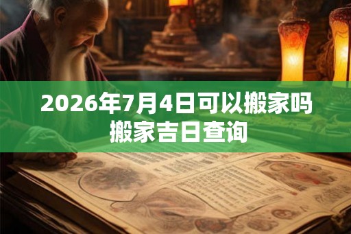 2026年7月4日可以搬家吗 搬家吉日查询