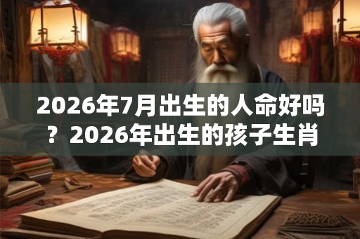 2026年7月出生的人命好吗？2026年出生的孩子生肖属猪？
