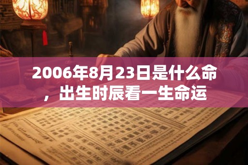 2006年8月23日是什么命，出生时辰看一生命运