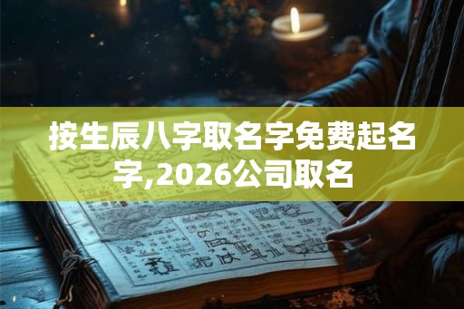 按生辰八字取名字免费起名字,2026公司取名