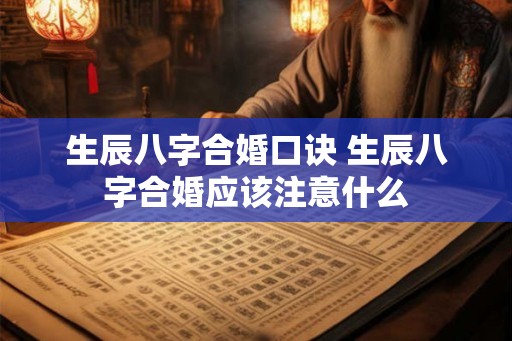生辰八字合婚口诀 生辰八字合婚应该注意什么